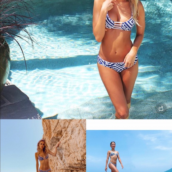 Navy and White Bikini - Picture 8 of 8